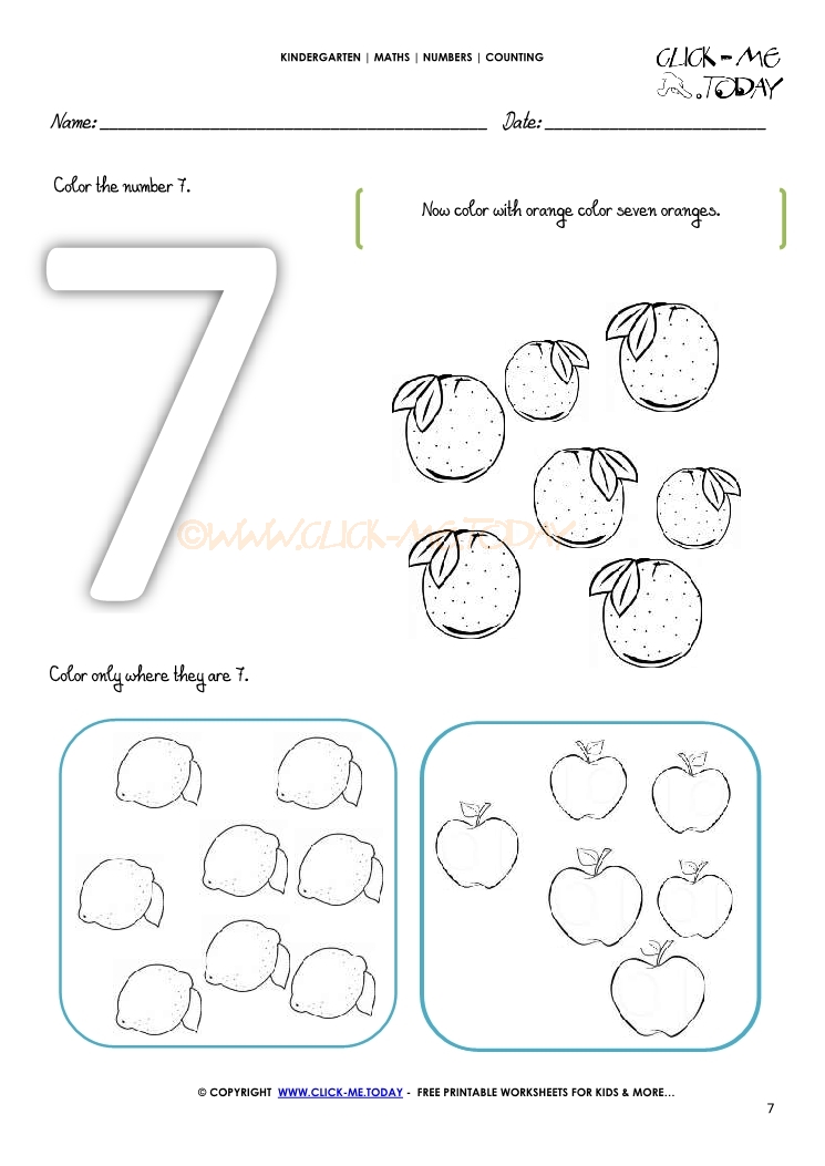 COUNTING WORKSHEET 7